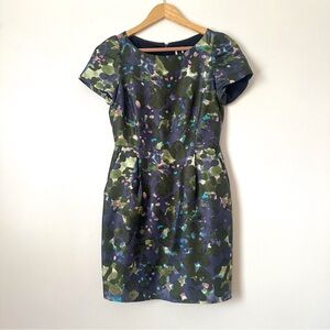 J. Crew Multicolor Floral Camo Mini Cocktail Dress